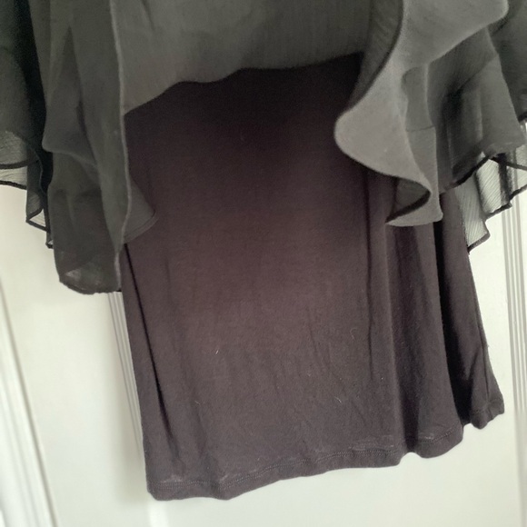 AB Studio Scoop Neckline Black Sheer Poncho with Inner Tank Top, Sz: Medium - Picture 8 of 8